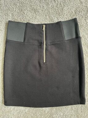 Charlotte Russe Black High-Waist Mini Skirt with Exposed Gold Zip